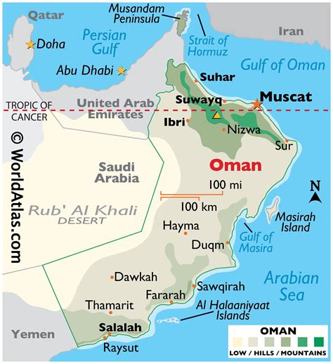 oman map in world